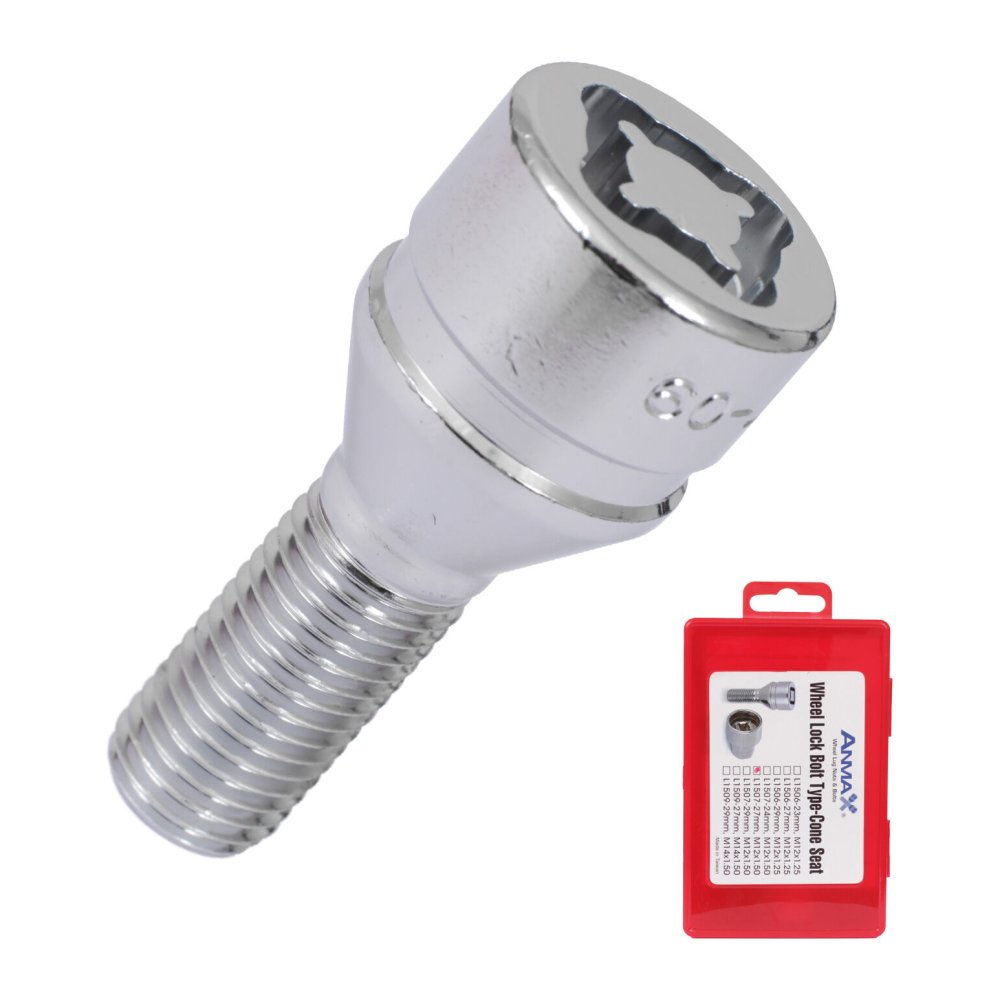 Anmax Болт секретный Anmax 12х1,5х52/27 4+2 17/19 конус L1507-27