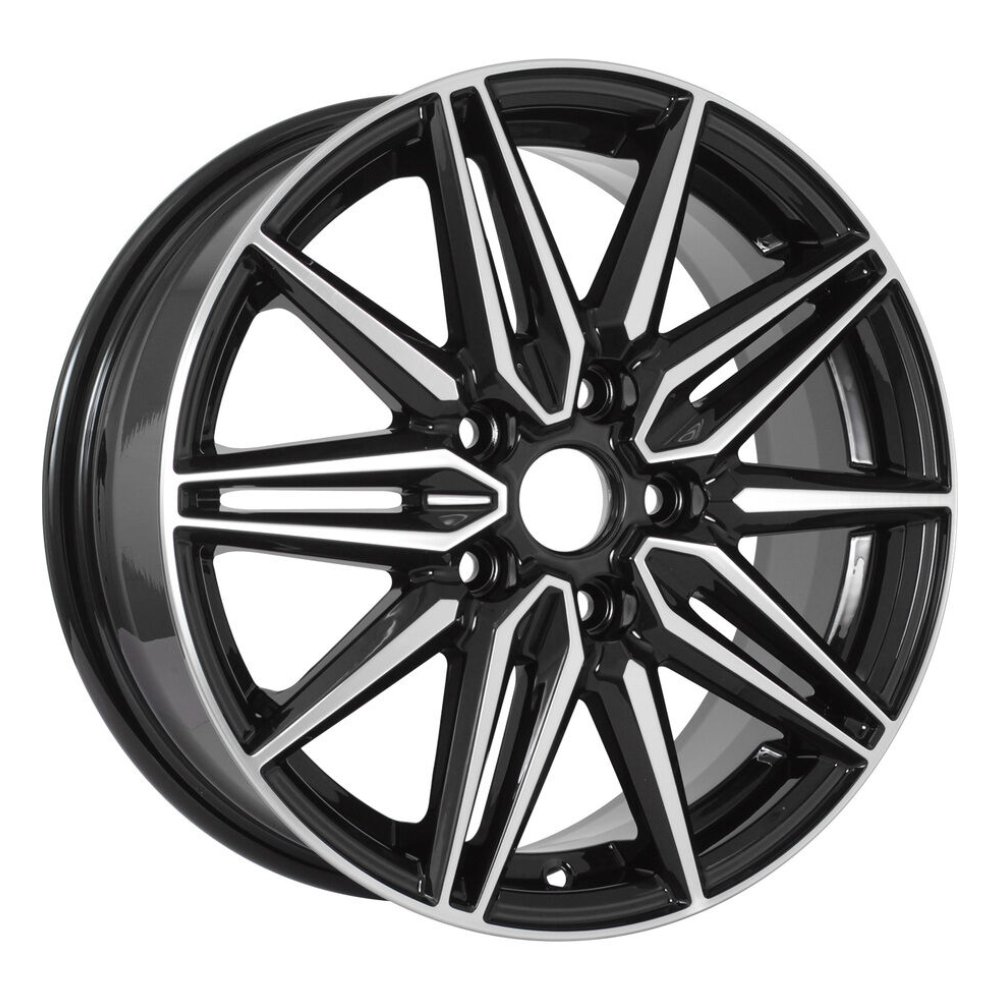 KDW K x6.5 Black_Front_Polished 6.5x16 5x108 ET50 D63.4
